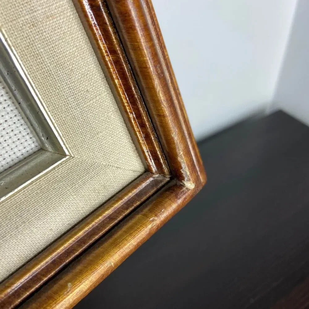 Vintage Fifty Golden Years Framed Floral Tulip Needlepoint Gift Signed Wall Art